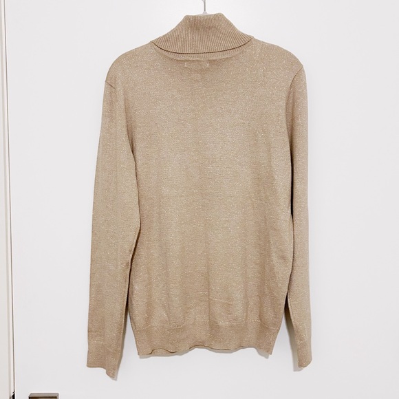 NWT Calvin Klein Gold Metallic Turtleneck Sweater - Picture 4 of 4